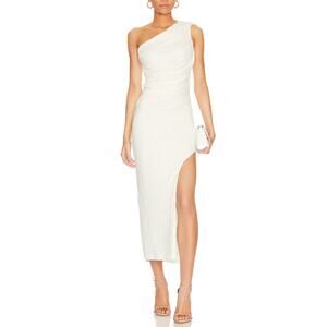Bardot 'Rosalie' White One Shoulder Midi Dress Size XS